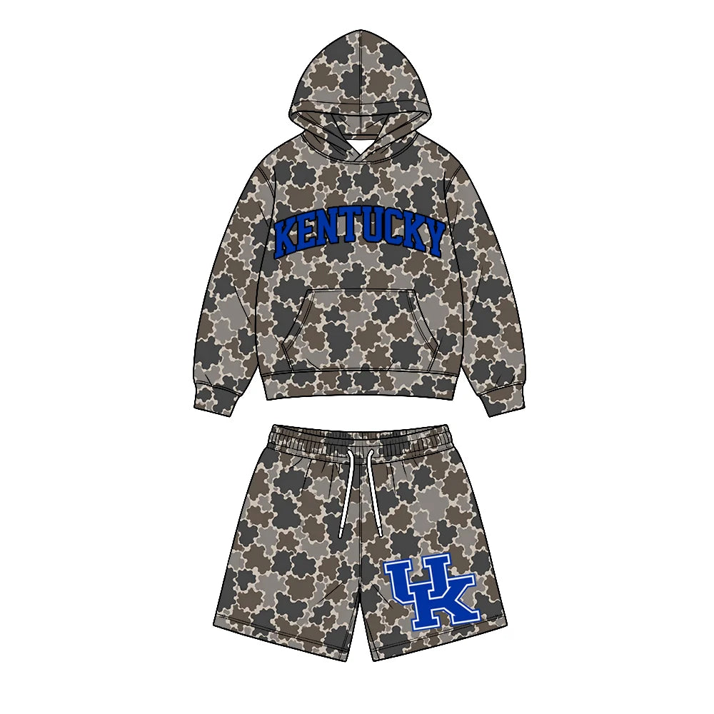 Custom Order Baby Boys Kentucky Camo Pockets Hoodie Shorts Team Clothes Sets