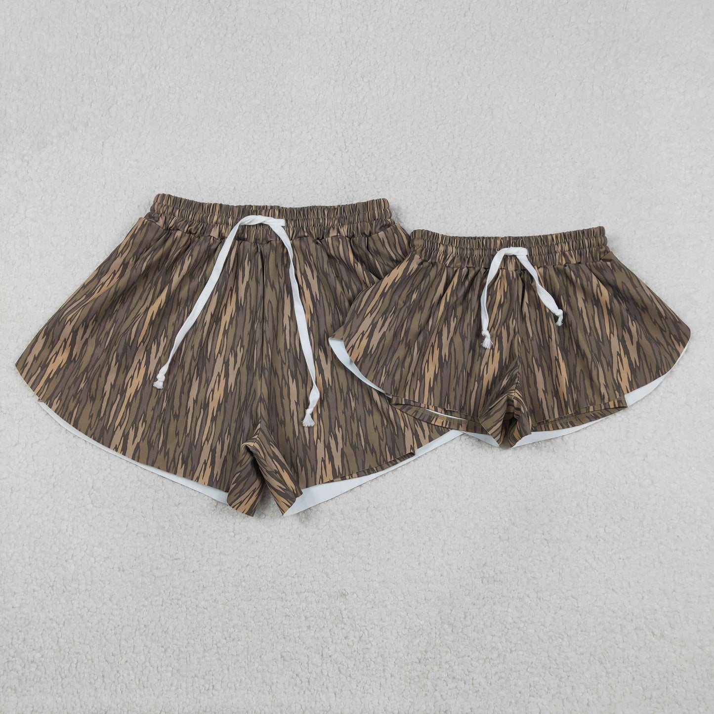 Sibling Baby girls clothes and adult clothes yoga camouflage kids shorts and adult shorts
