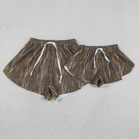 Sibling Baby girls clothes and adult clothes yoga camouflage kids shorts and adult shorts