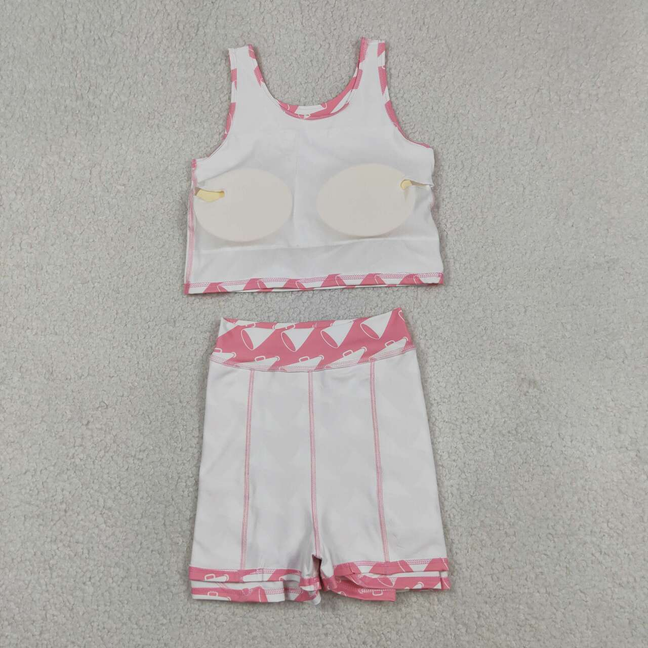 GSD1467 Kids Baby Girls Cheer Athletic Active Wear Top Shorts Skirts Clothes Sets