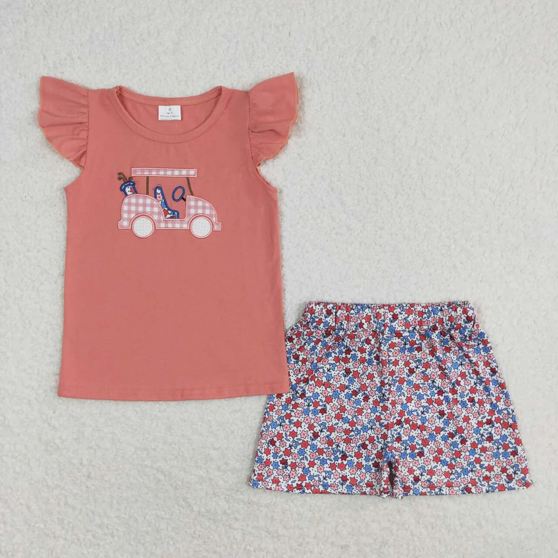 Sibling Baby Boys girls clothes embroidery short sleeve Shorts Clothes Sets