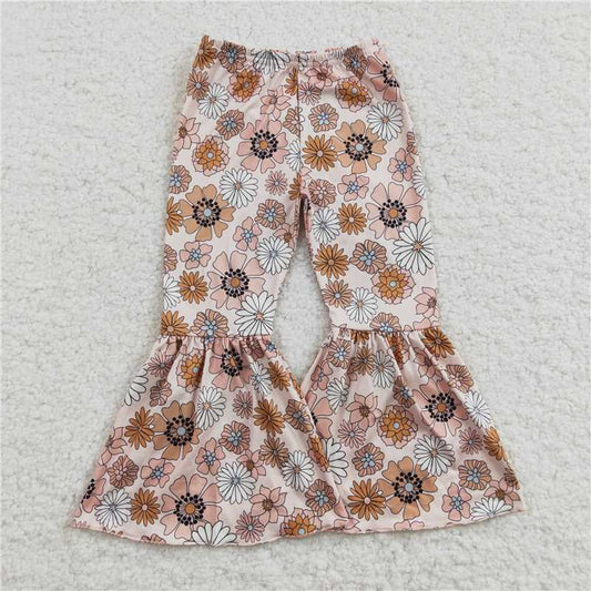 P0058Flower milk silk pants