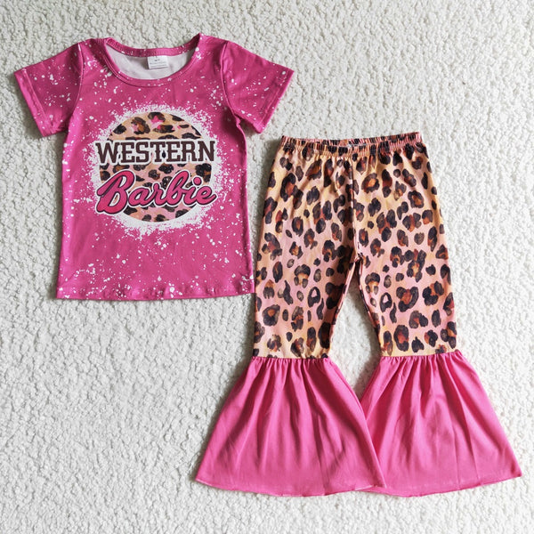 GSPO0125 Western Girl Pink Leopard Bell Outfit