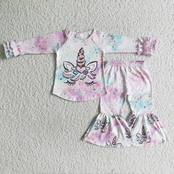 6 B3-16 Girl Tie Dye Pink Bell Outfit