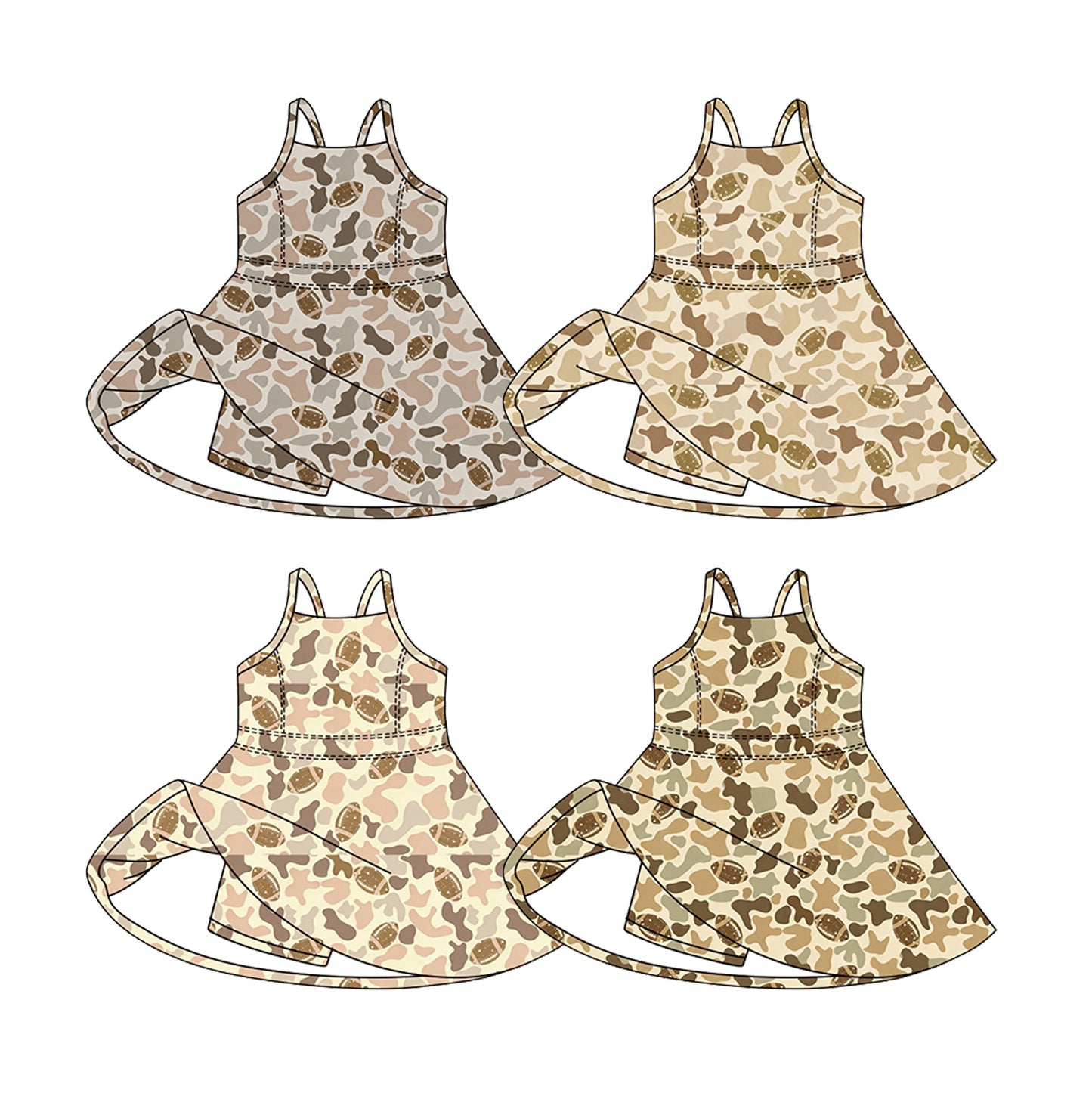 26.1.16 Custom (Moq 3 or 5) Sibling Baby Girl Team Bow Shorts Straps Knee Length Dress