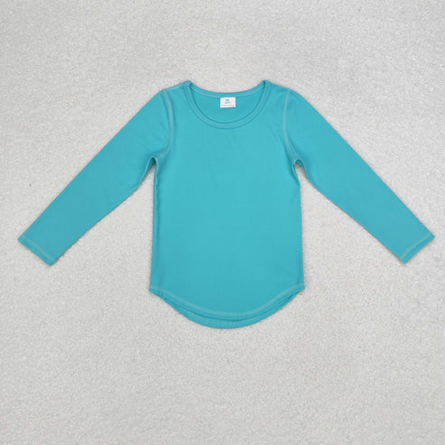 GT0644 Baby Girls Green Long Sleeve Tee Shirts Tops