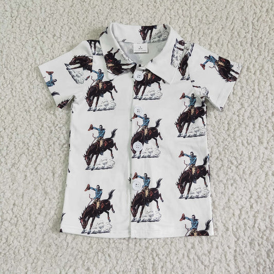 BT0011 Boy Western Rodeo Shirt