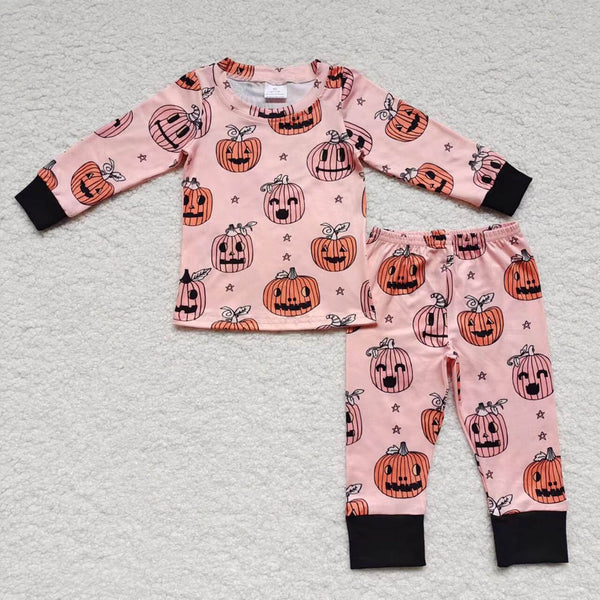 L-3.2 BLP0215 Pumpkin Orange Stars Long sleeve pants suit