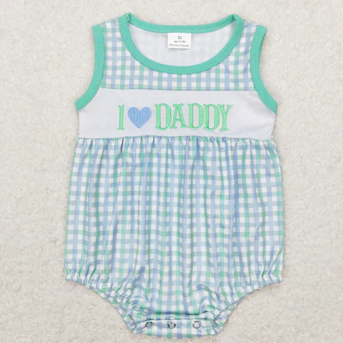 5.21 Sibling Baby Kids I Love Dad Flowers Leopard Ruffle Summer Rompers