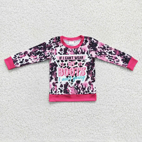 GT0078 Western Girl Pink Tie Dye Cow Boots Shirts