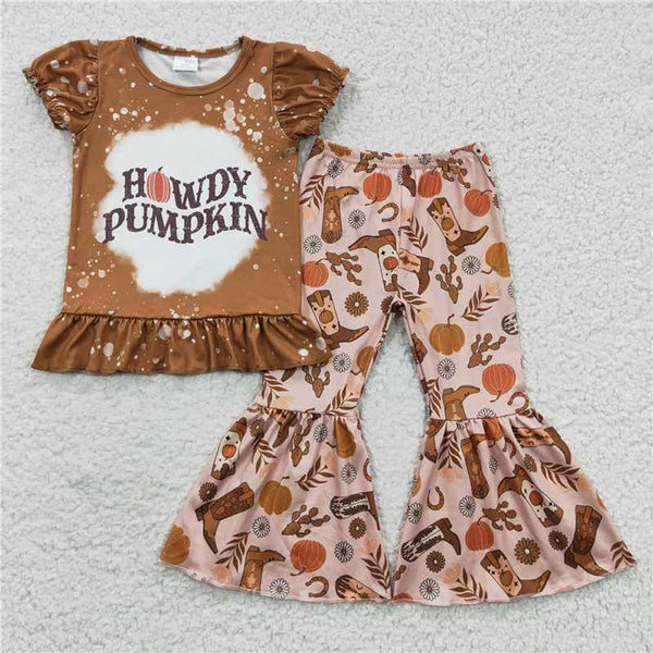 GSPO0611 Girl PUMPKIN Pumpkin Boots Short Sleeve trousers