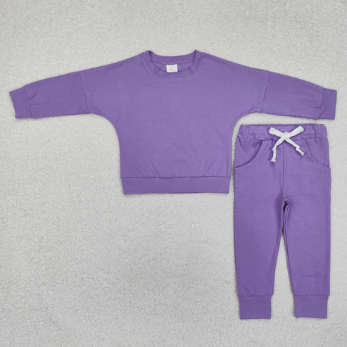 3.18 GLP2249 Baby Girls Lavender Shirt Pants Sports Clothes Set