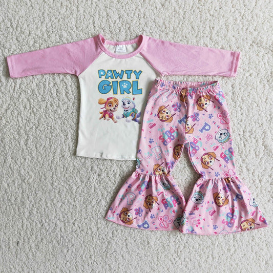 6 A6-2 Girl Pink Dog Bell Outfit