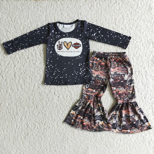 6 C10-40 Girl Peace Love Motor Bell Outfit