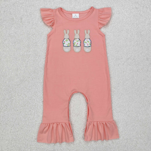 3.30 SR2434 Baby Infant Girls Easter Rabbits Pink Romper