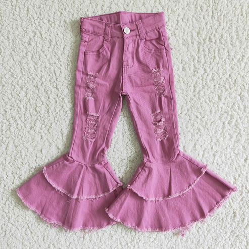 D4-16 C13-11 Girls Pink Bell Jeans