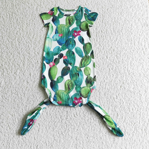 NB0007 Newborn Baby Cactus Sleeper Gown