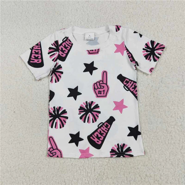 7.25 8 Colors Sibling Baby Girls Cheer Team Tee Shirts Tops