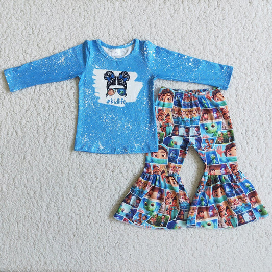 6 A7-3 Girl Blue Kidlife Bell Outfit