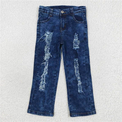 L-3.7 P0197 Dark ripped beggar jeans