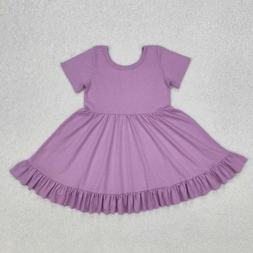 3.15 GSD1914 Baby Girls Lavender Twirl Ruffle Knee Length Dress