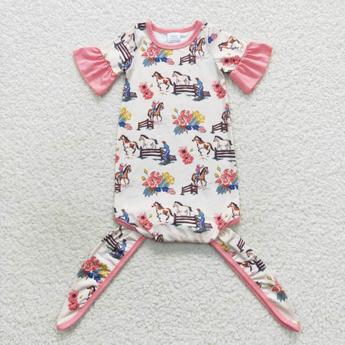 NB0021 Riding flower lace short-sleeved nightgown