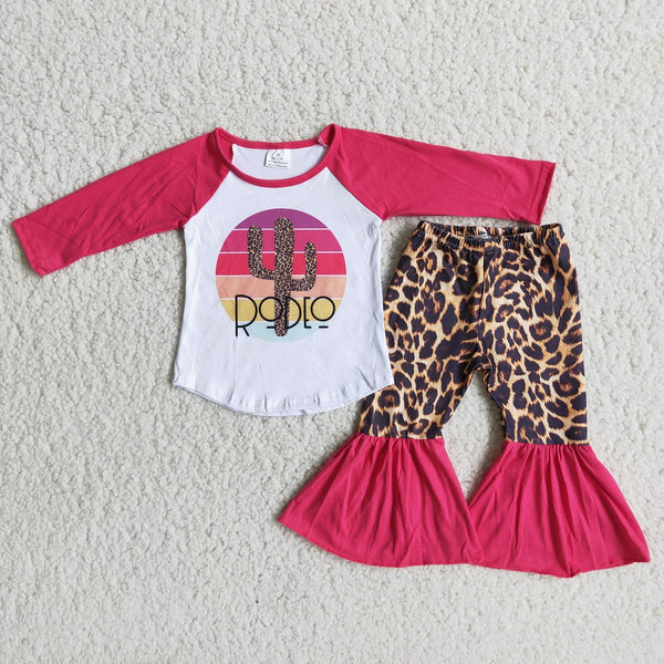 6 A17-15 Girls Rodeo Cactus Leopard Bell Outfits