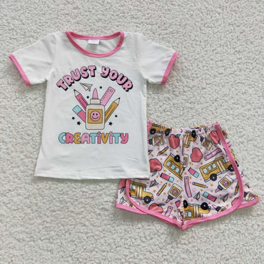 3.10 GSSO0336 baby girl clothes back to school girl summer outfits