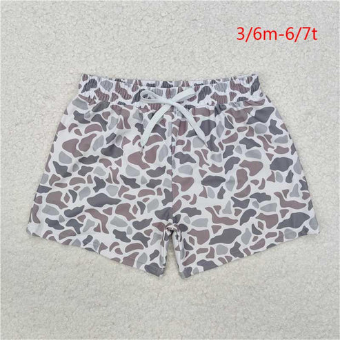 S0458 Baby Boys Grey Camouflage Trunks Bottoms Swimsuits