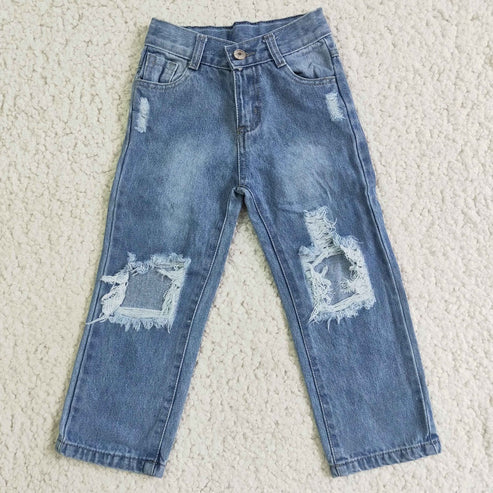 D4-16 Boys Blue Hole Jeans