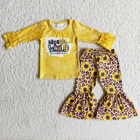 6 A7-19 Girl Yellow Leopard Sunflower Wild Bell Outfit