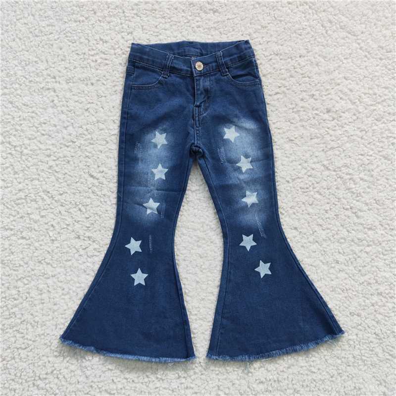 P0127 Star blue denim pants