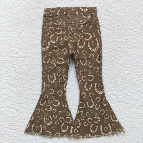 L-3.7 P0227 saddle riding brown denim trousers