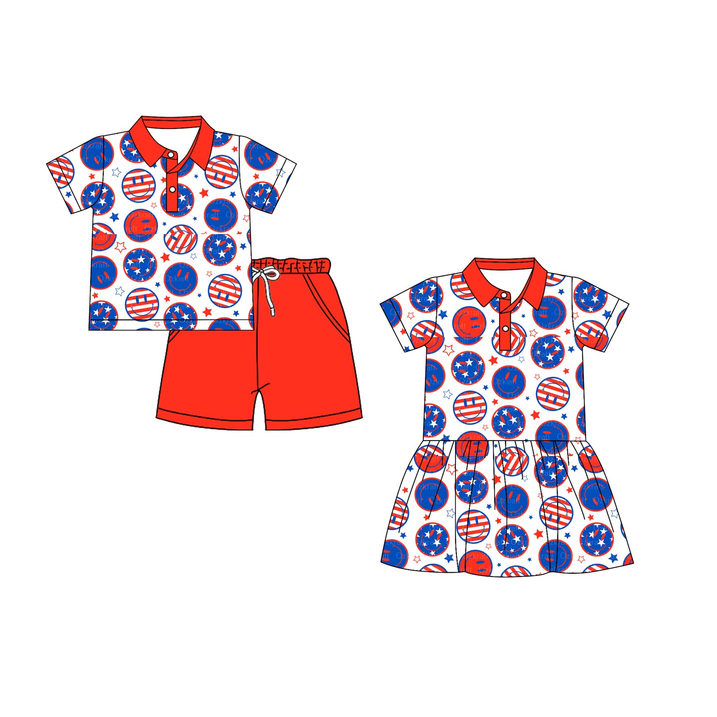 26.1.19 Custom MOQ:3 or 5 pcs each design milk silk Sibling baby girl clothes smiley short sleeve shorts sets and dress