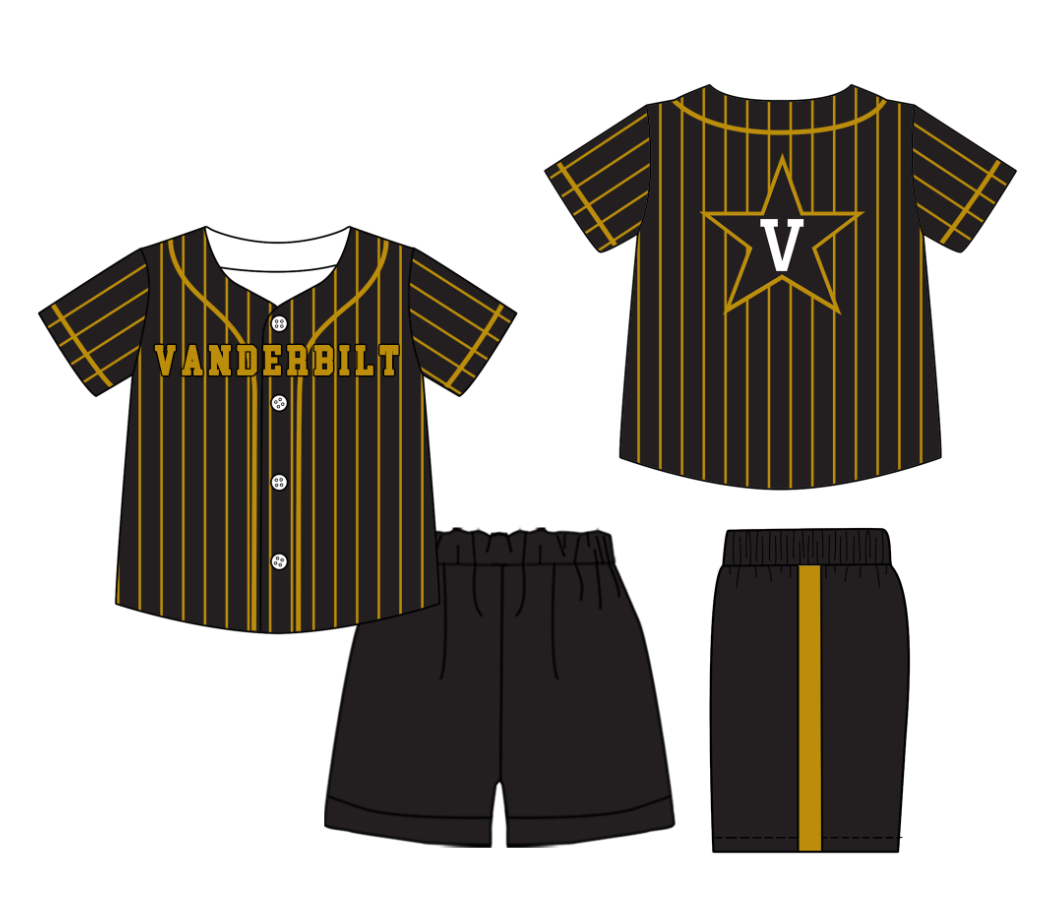 Custom Milk Silk Order MOQ:3 or 5 pcs Each Design Team State Kids Summer Short Sleeve Shorts Sets-26.1.19