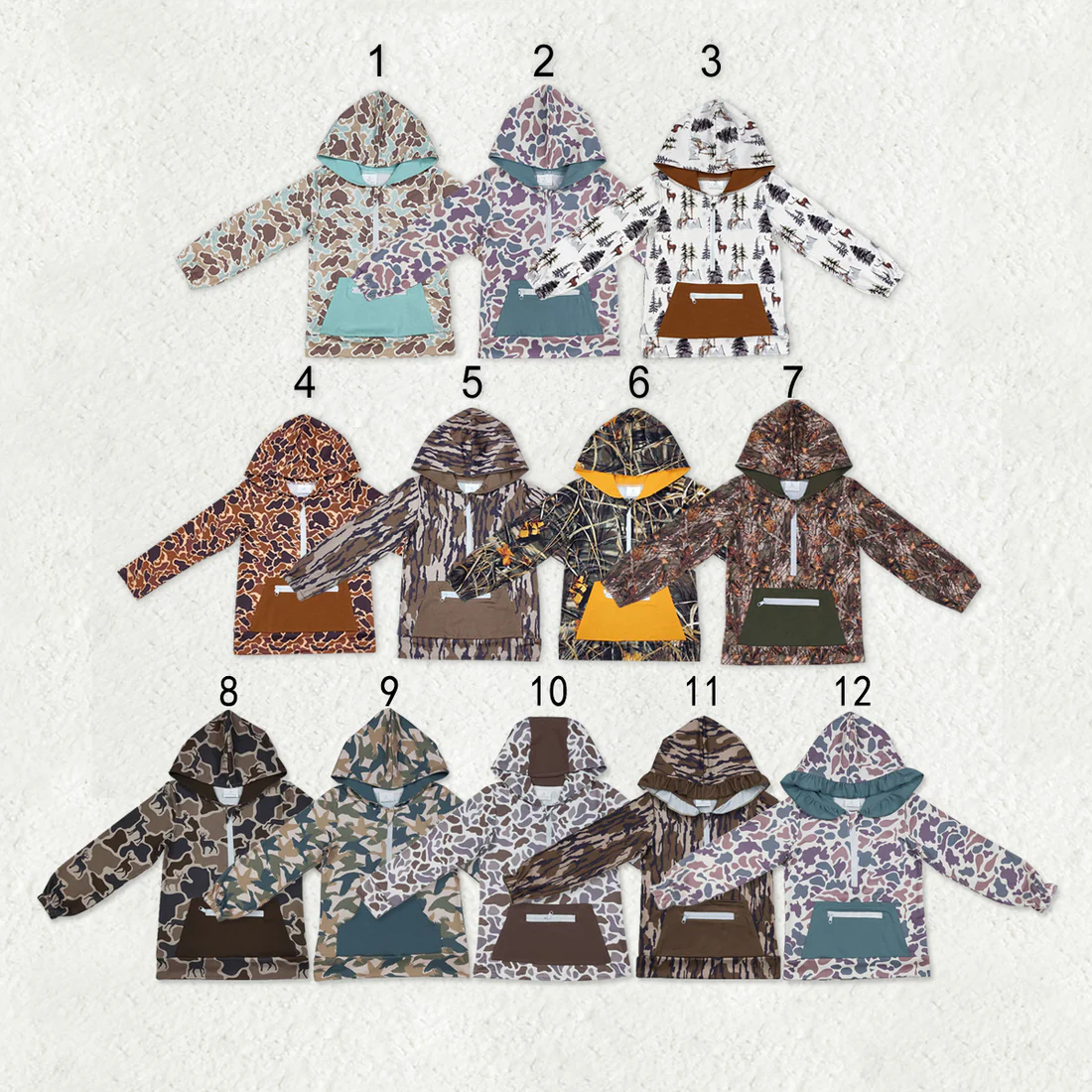 Sibling baby boys girls clothes camouflage hooded long sleeve tops