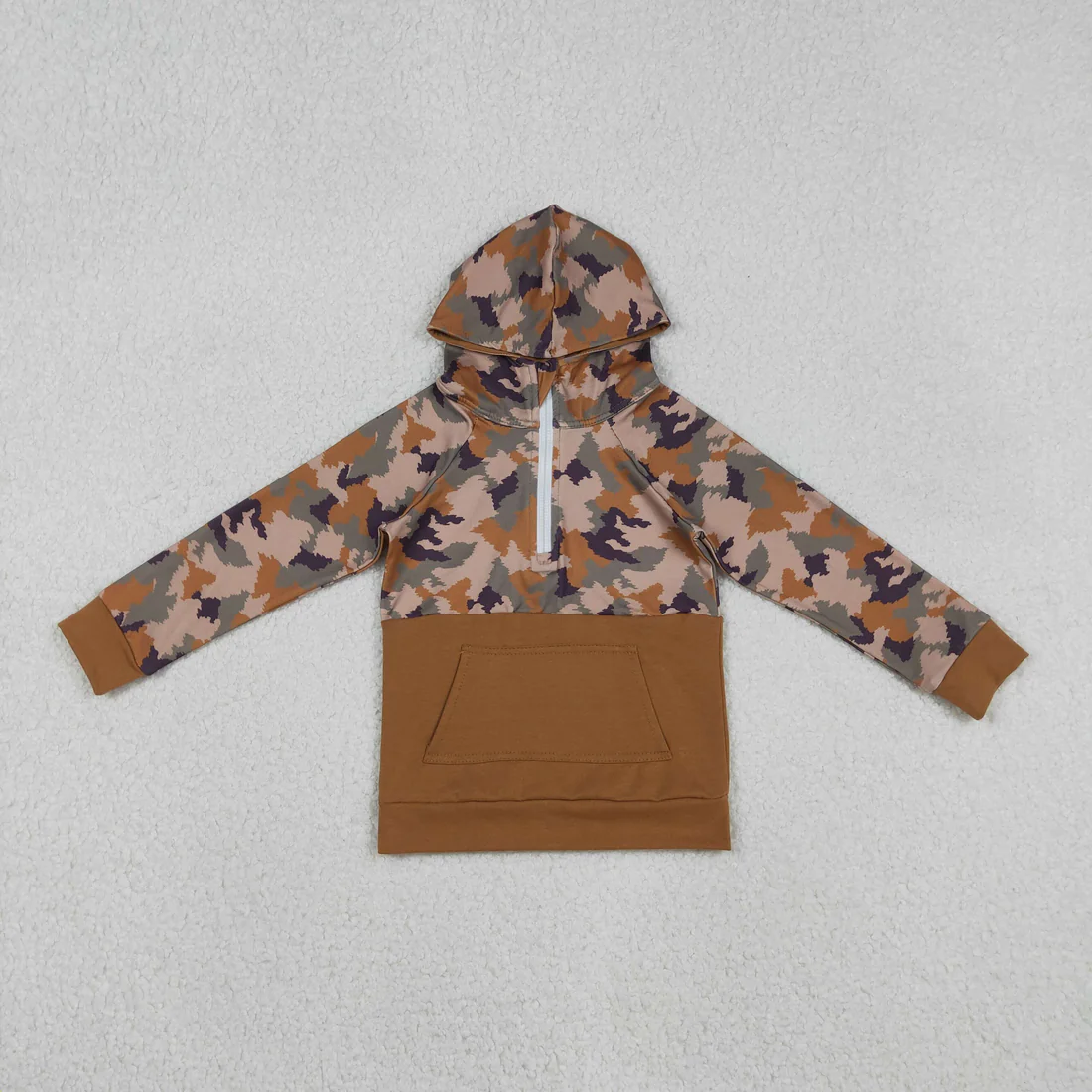 Sibling baby boys clothes camouflage geometric hooded long sleeve tops