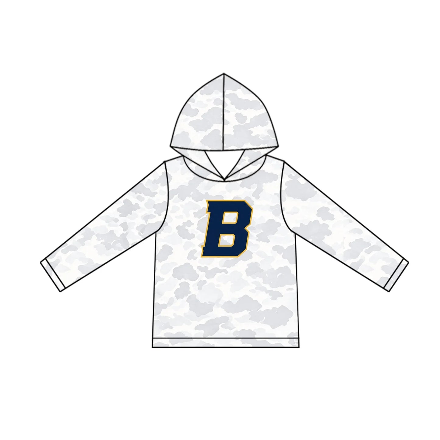 Custom Order Baby Boys Long Sleeve Camouflage B Team Hoodies Tops