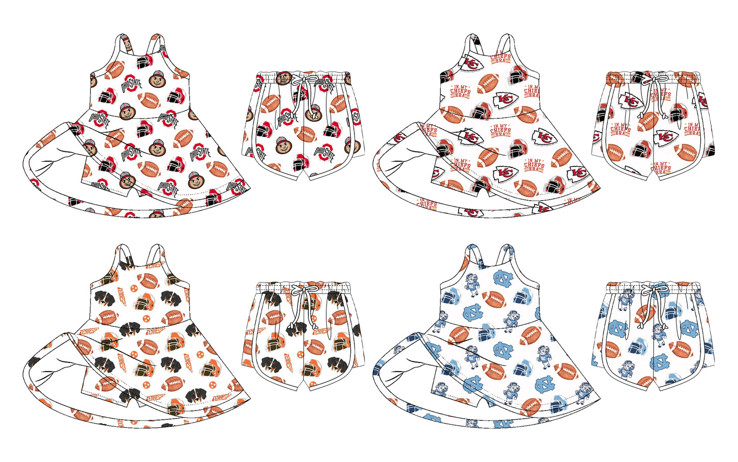 26.1.16 Custom (Moq 3 or 5) Sibling Baby Girl Team bow Short Sleeve Dress Shorts Clothes