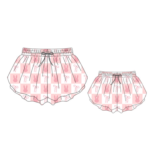 26.1.17 Custom (Moq 3 or 5) Sibling Baby girl bunny bow kids Shorts and adult shorts