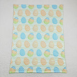 BL0121 Easter egg green and white striped baby blanket