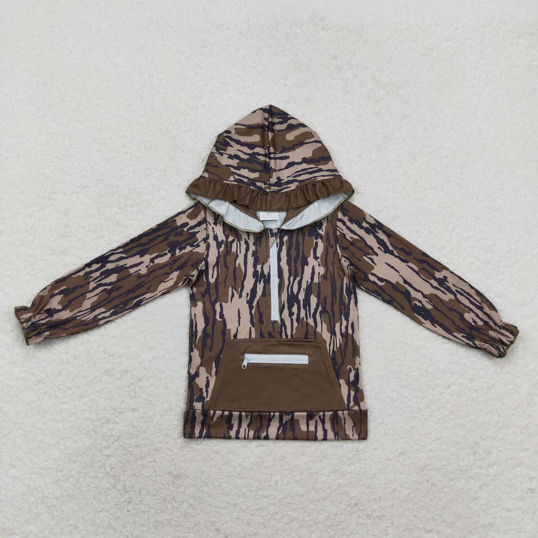 Sibling baby boys girls clothes camouflage hooded long sleeve tops
