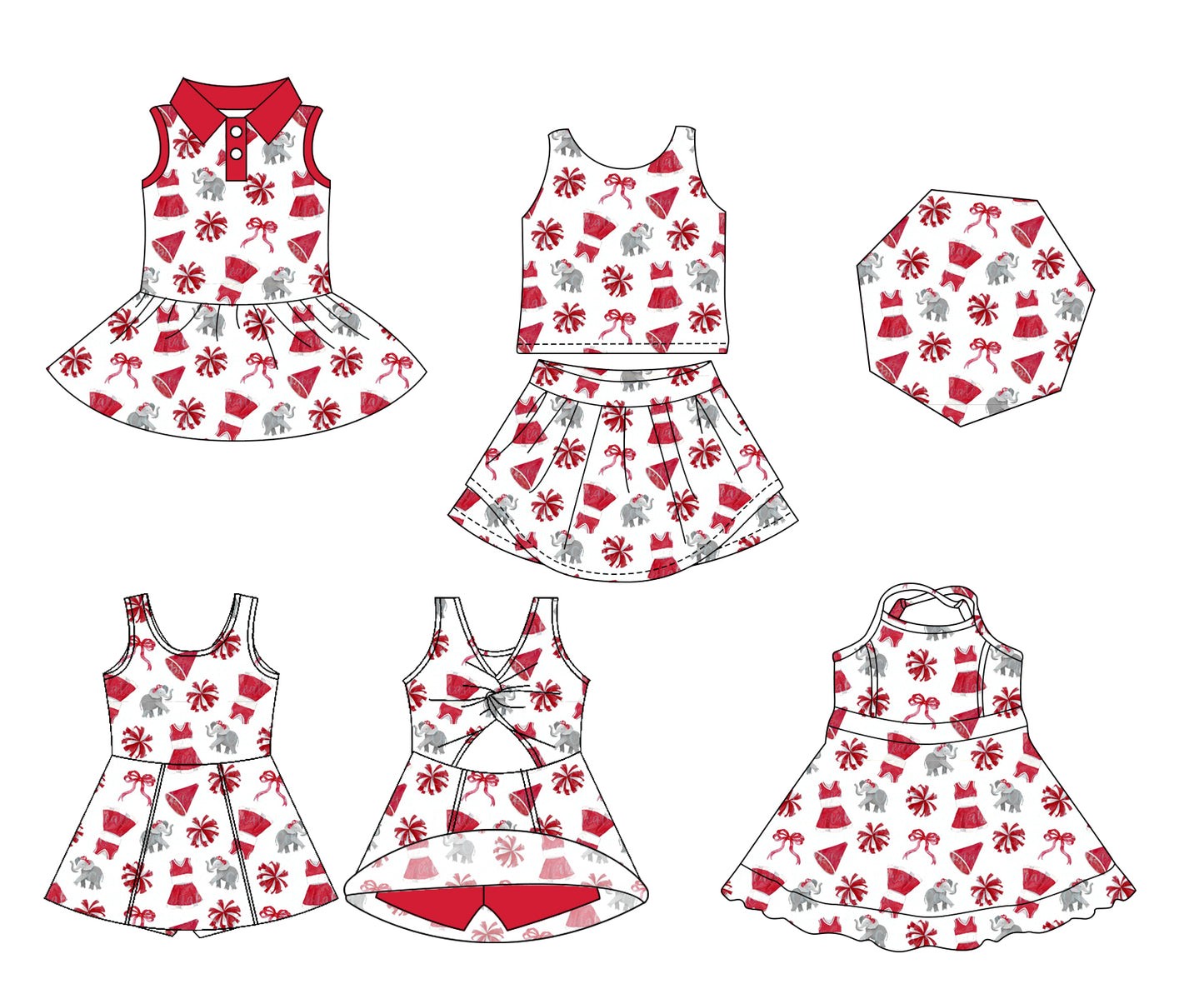 26.1.16 Custom (Moq 3 or 5) Sibling Baby Girl Sleeveless Team Shorts Knee Length Dresses and skirts sets