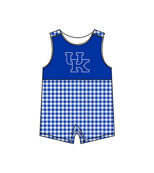 2.2 Custom Order Moq 3 Baby Boy Sleeveless UK Checked Team Rompers