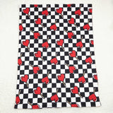 BL0113 red love lollipop black and white plaid red baby blanket