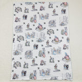 BL0092 Rabbit Animal Blue White Baby Blanket