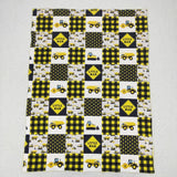 BL0101little man engineering car yellow and black plaid baby blanket