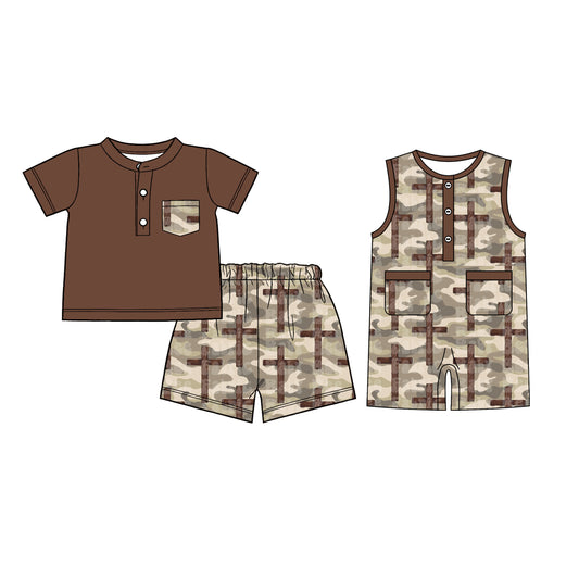 26.1.7 Custom MOQ:3 or 5 pcs each design milk silk Sibling baby boy clothes easter short sleeve shorts sets and romper