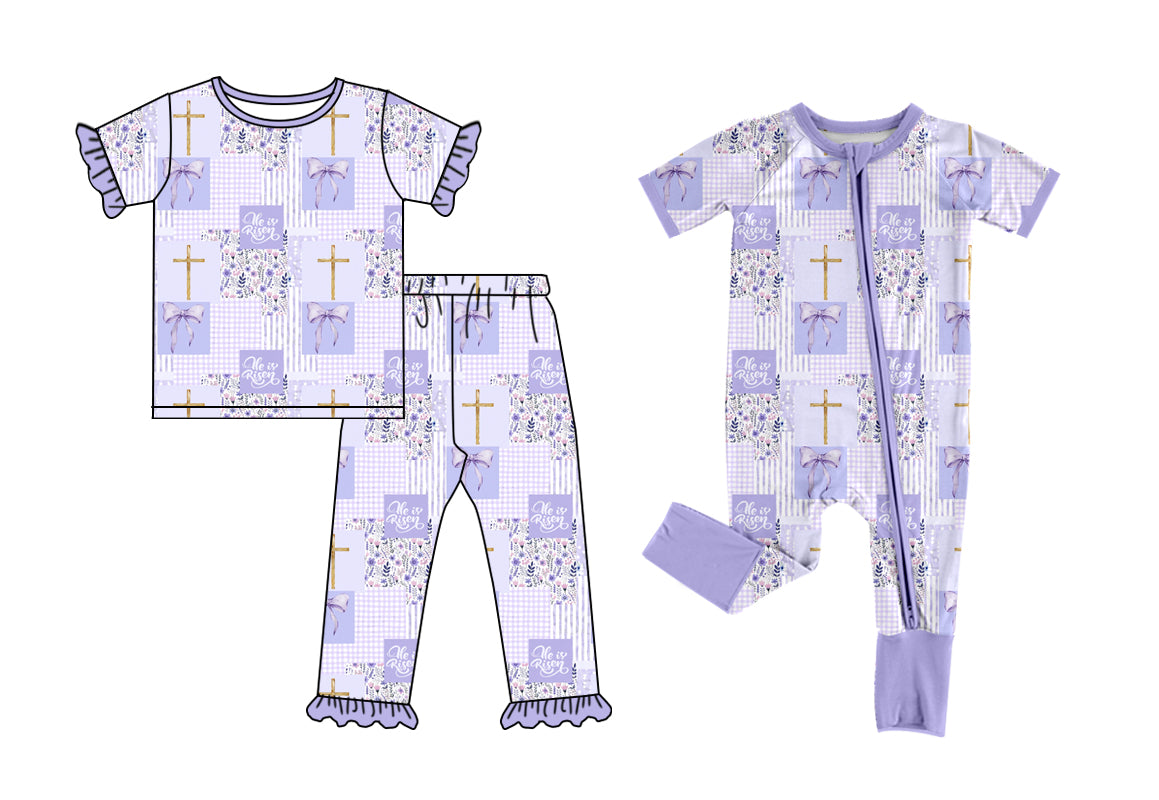 26.1.3 Custom MOQ:3 or 5 pcs each design milk silk Sibling baby girl clothes easter bow floral short sleeve pants sets and romper