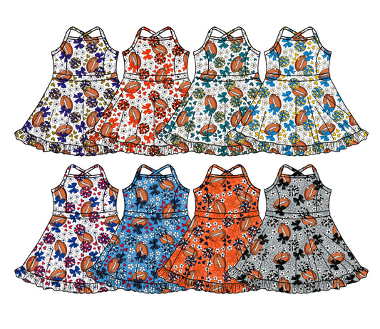 26.1.15 Custom MOQ:3 or 5 pcs each design milk silk Sibling baby girl clothes team bow short sleeve dress 8